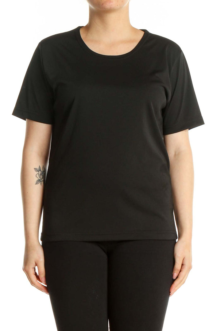 Black Solid All Day Wear T-Shirt