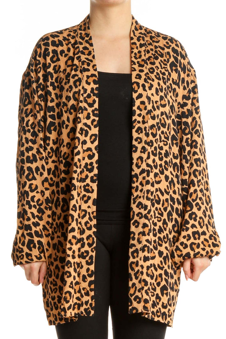 Brown Animal Print Cardigan