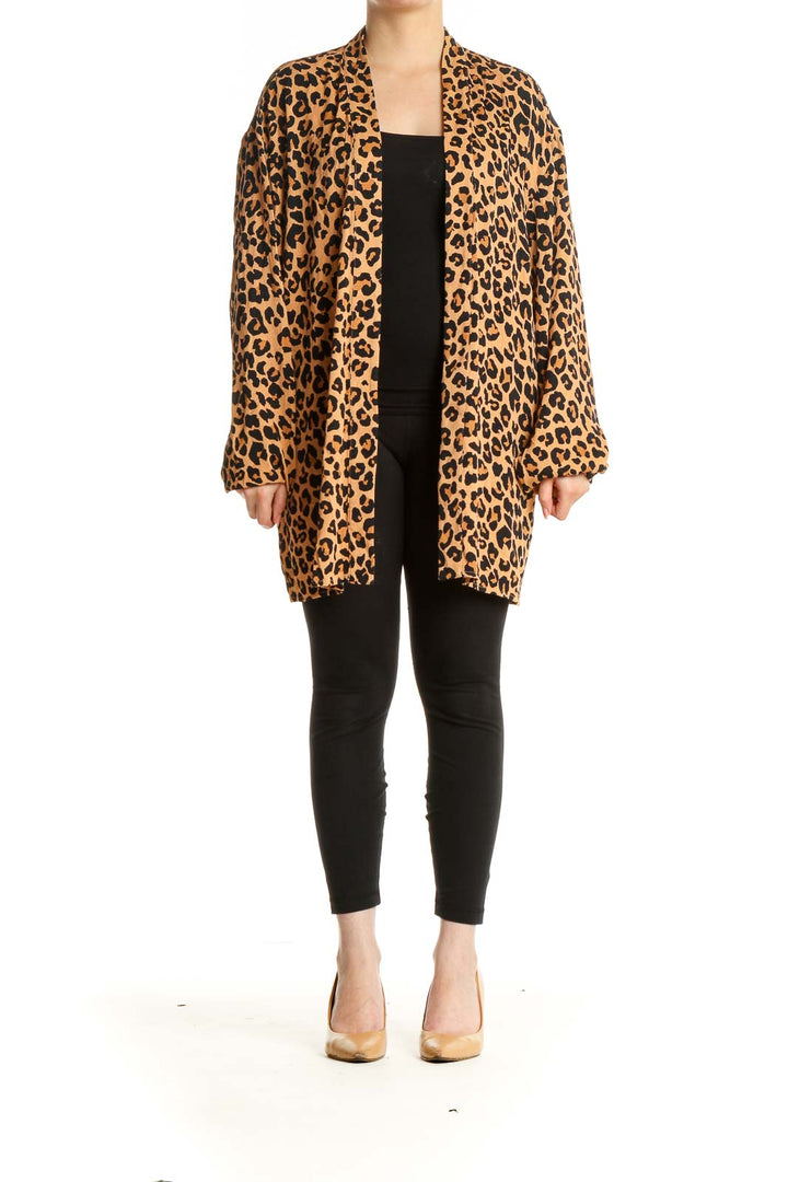 Brown Animal Print Cardigan