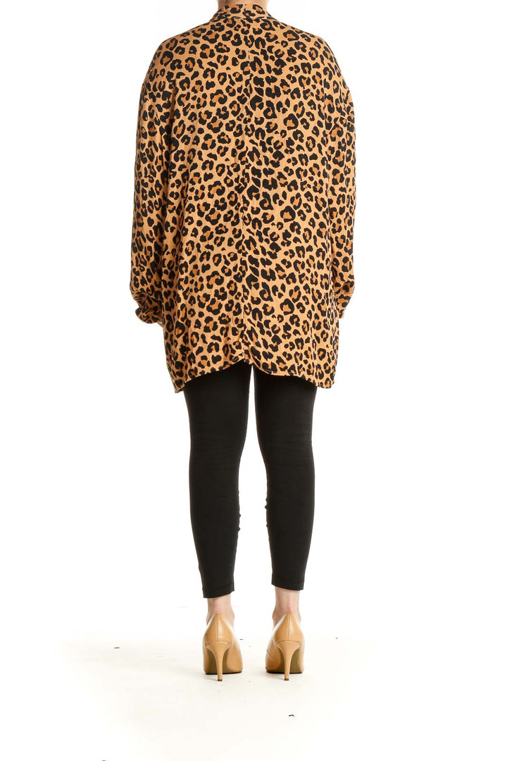 Brown Animal Print Cardigan