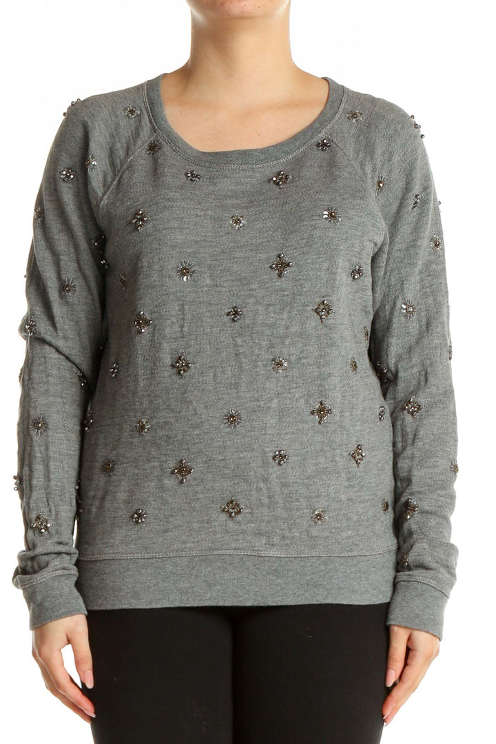 Gray Sequin Sweatshirt