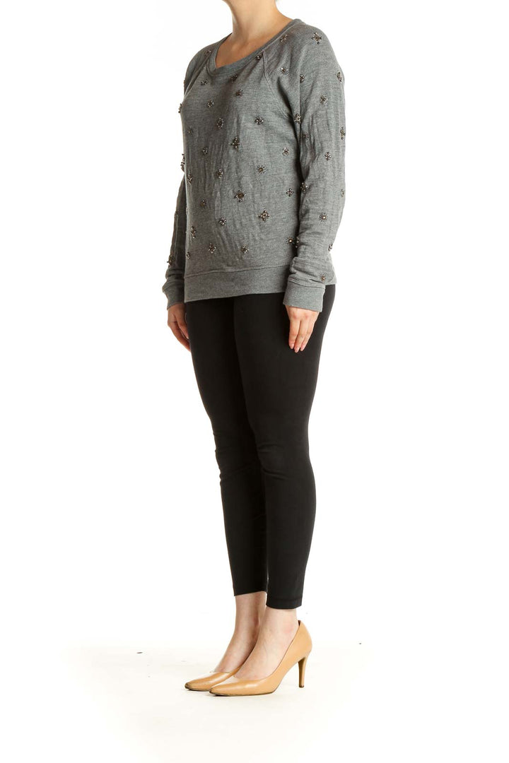 Gray Sequin Sweatshirt