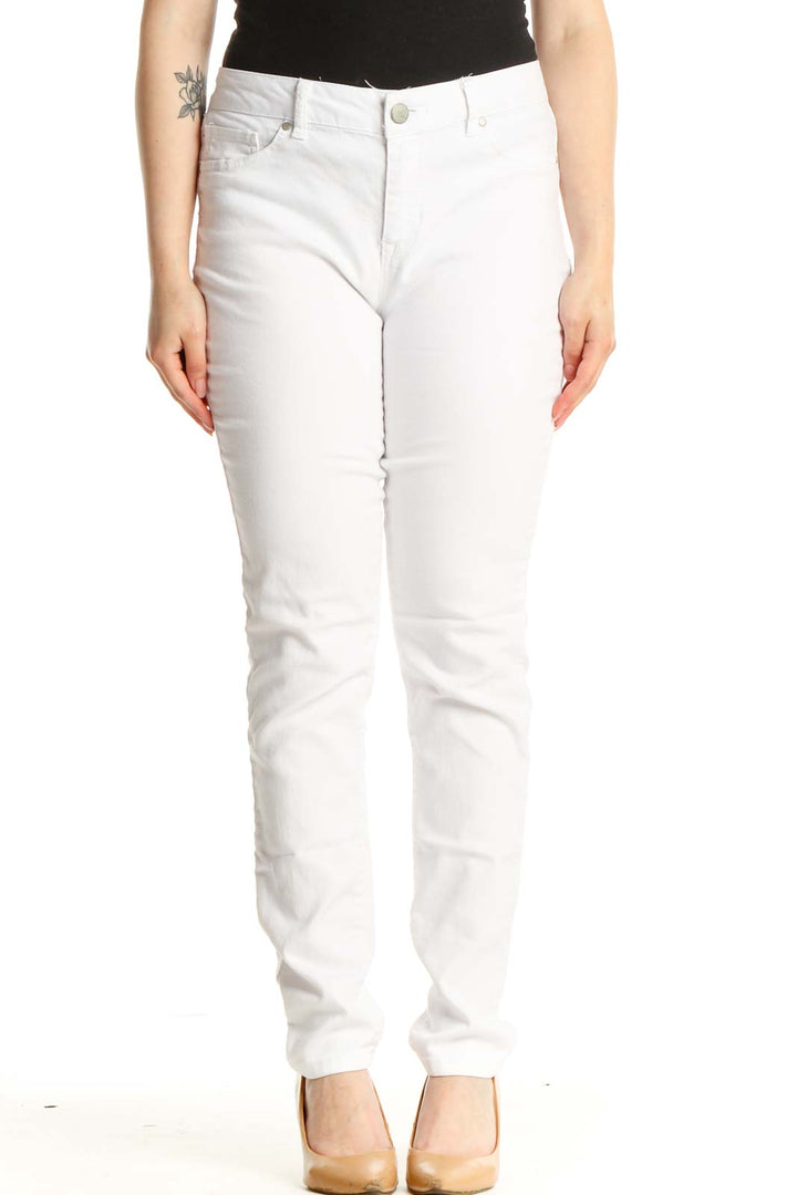 White Straight Leg Jeans