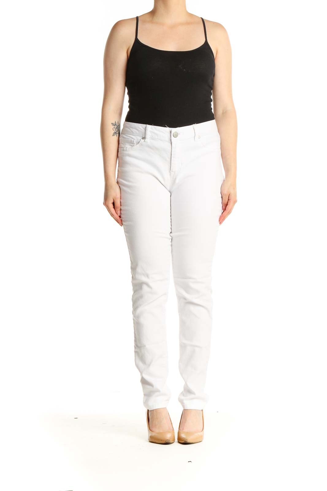 White Straight Leg Jeans