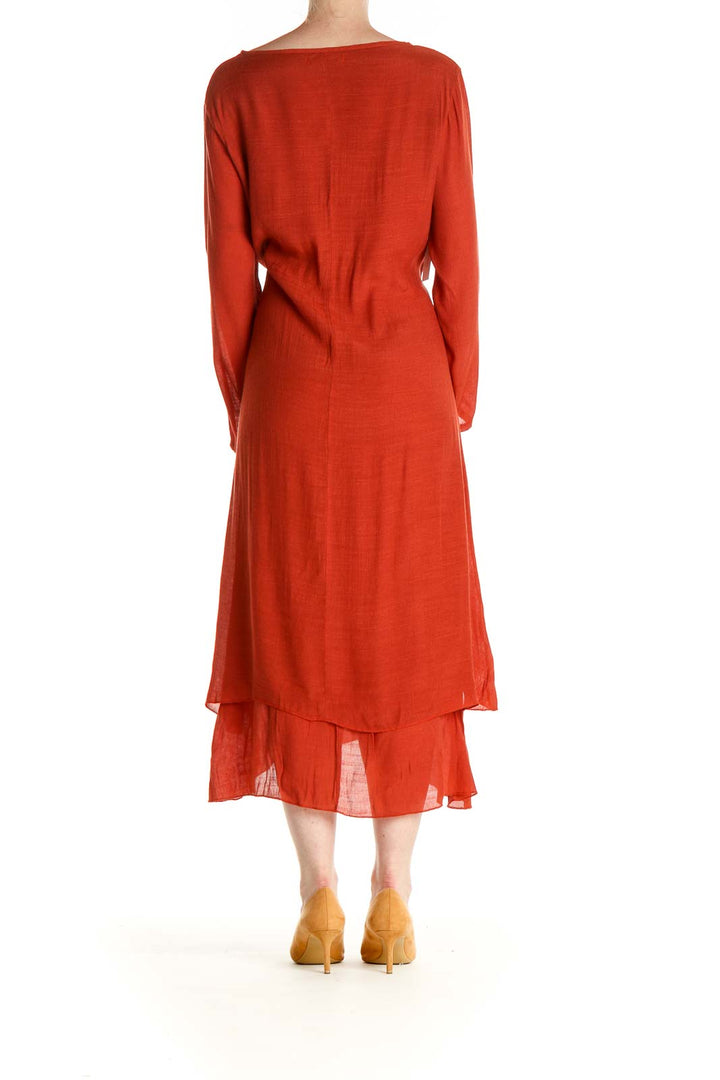 Red Solid Day Dress