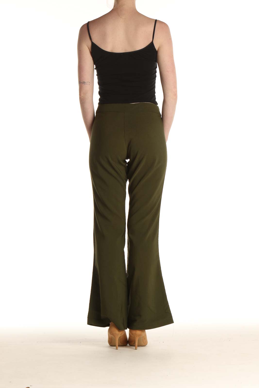 Green Solid All Day Wear Trousers