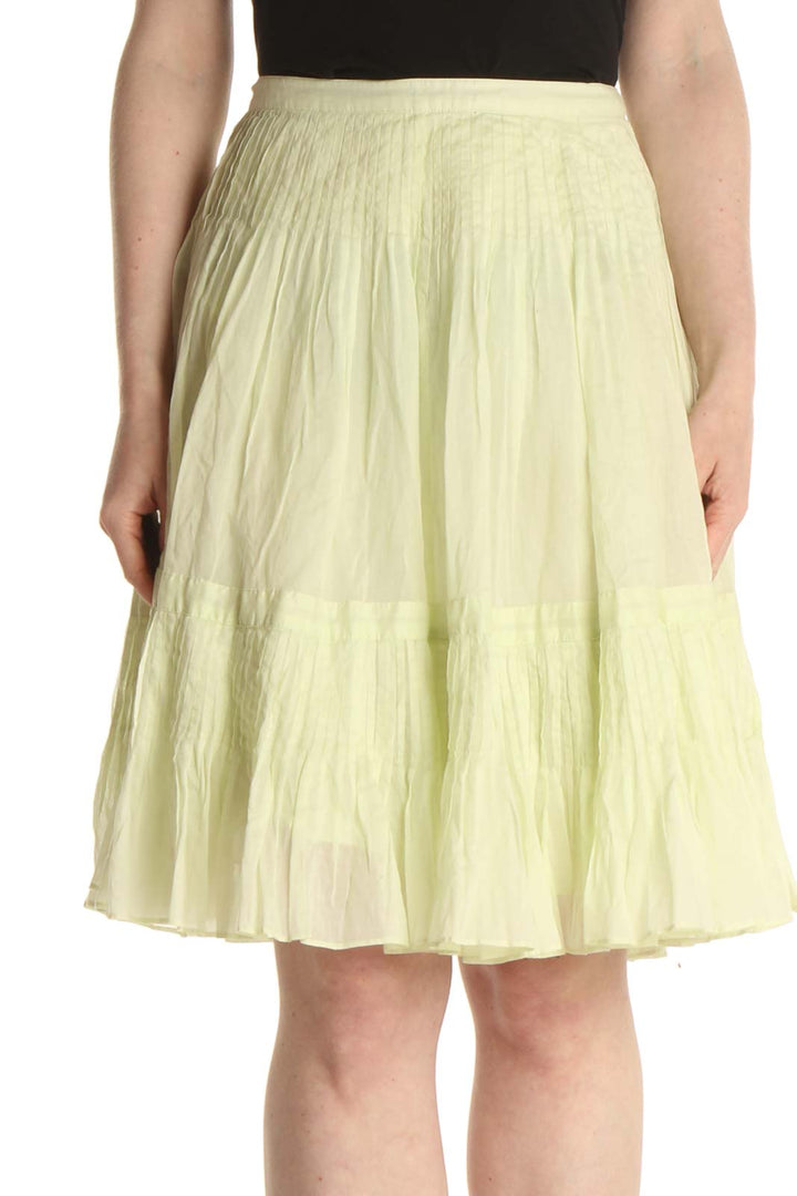 Green Holiday Flared Skirt