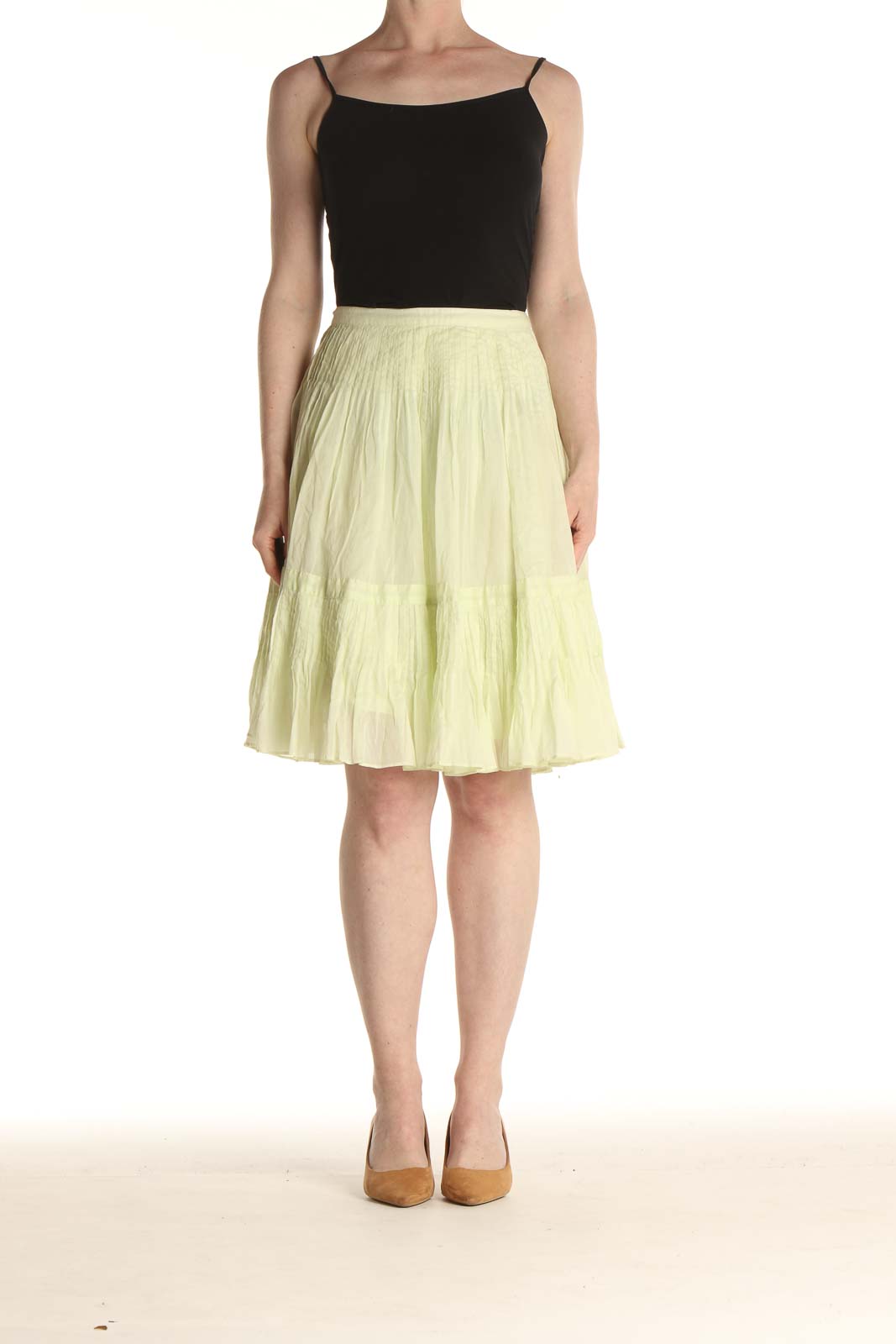 Green Holiday Flared Skirt