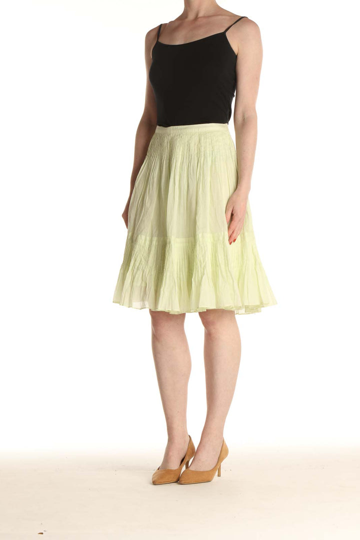 Green Holiday Flared Skirt