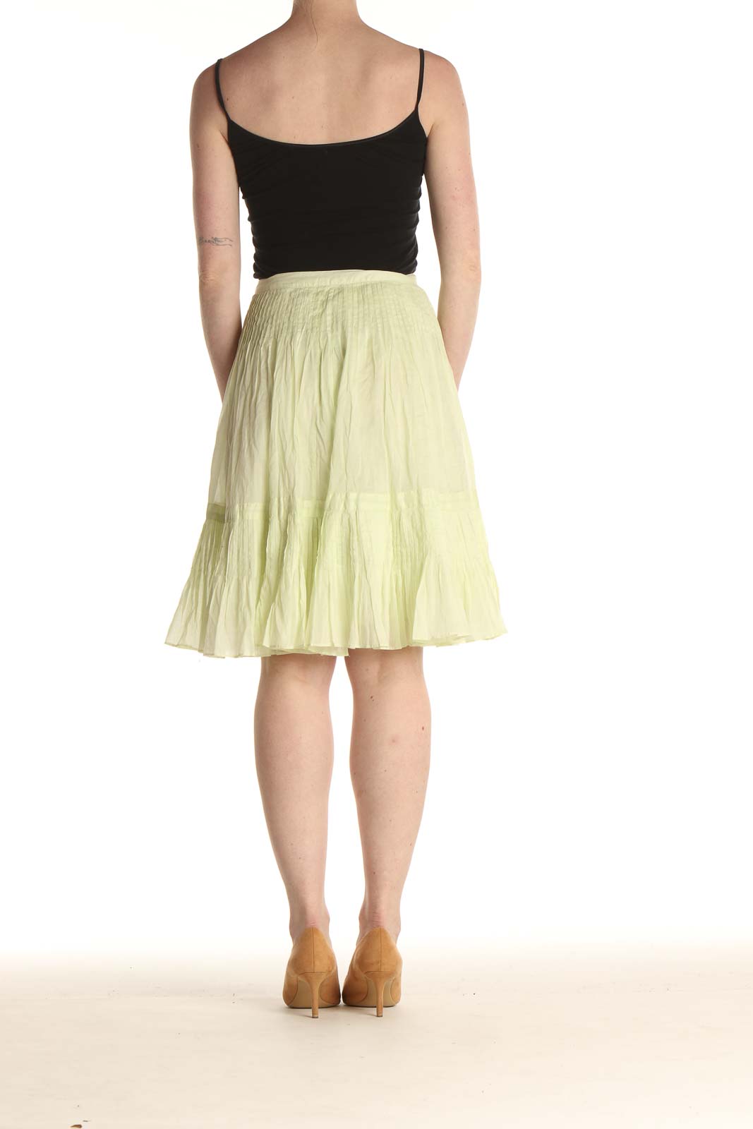 Green Holiday Flared Skirt