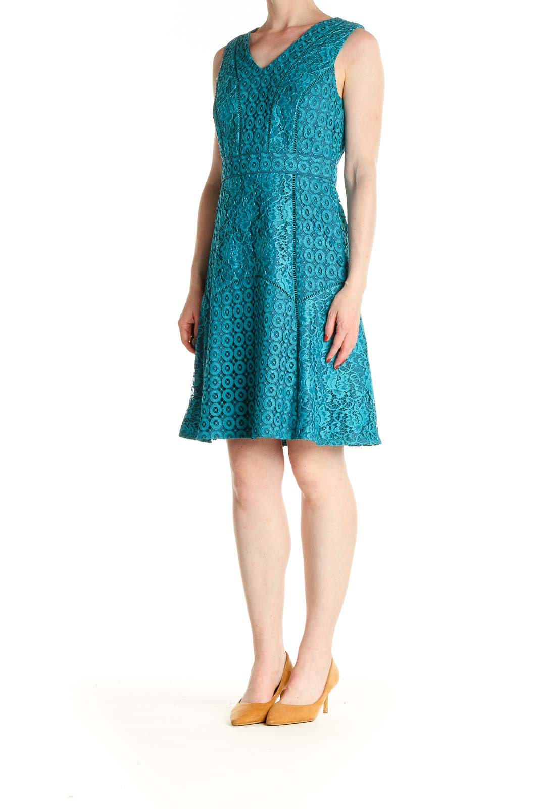 Blue Day Fit & Flare Lace Dress