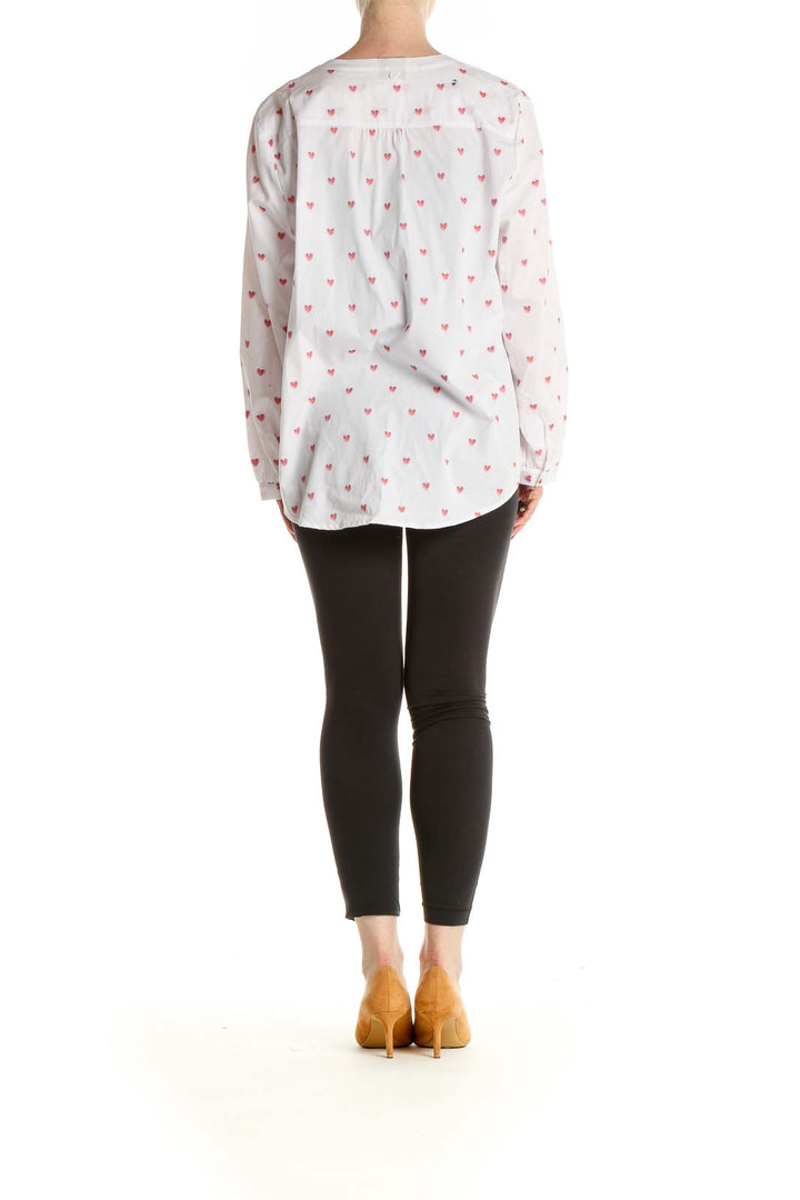 White Polka Dot Heart All Day Wear Blouse