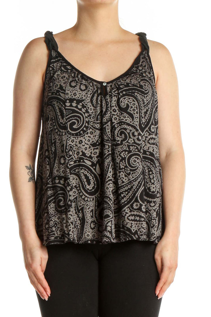 Black Printed Bohemian Top