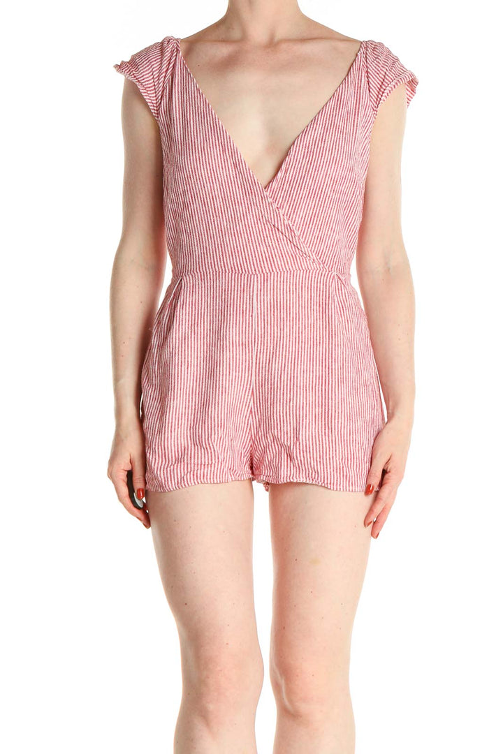 Red Striped Romper