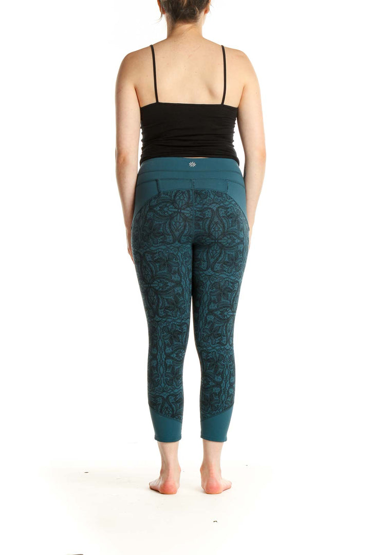 Blue Printed Activewear Leggings