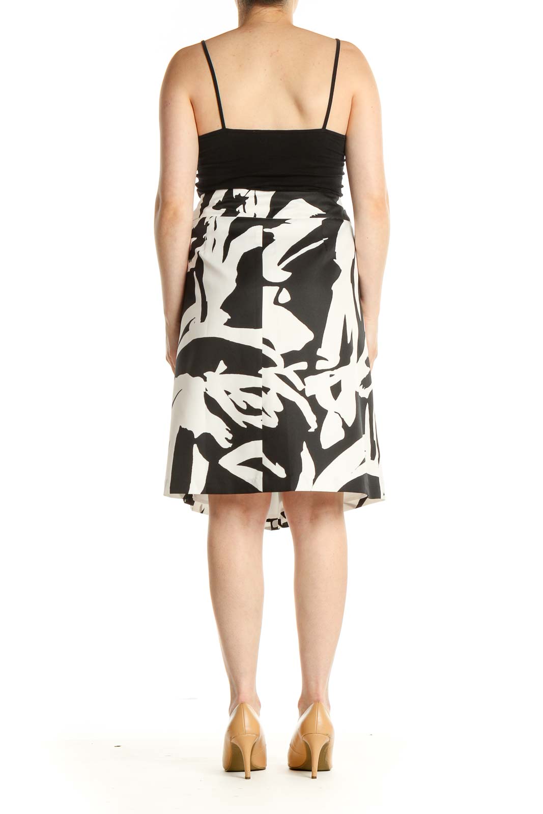 White Printed Brunch A-Line Skirt