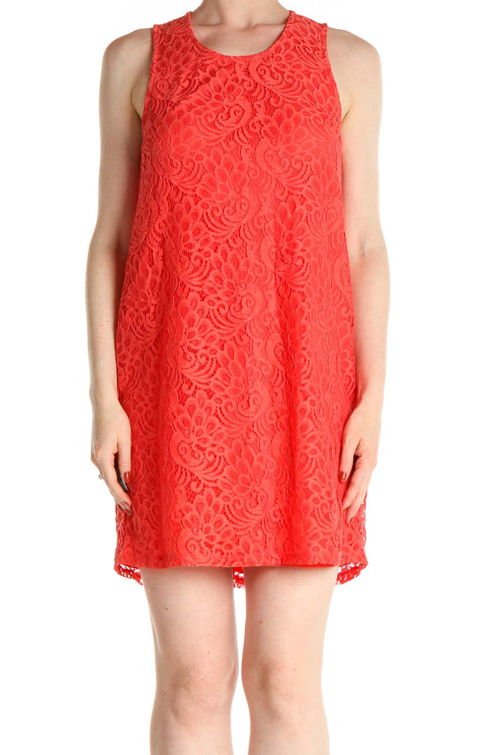 Red Day Lace Shift Dress