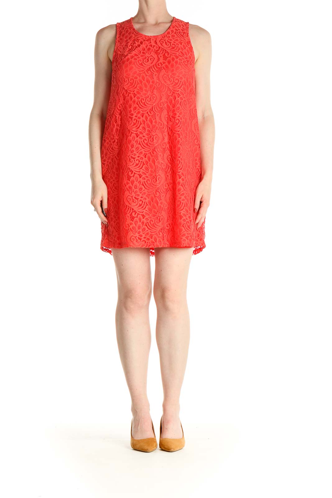 Red Day Lace Shift Dress