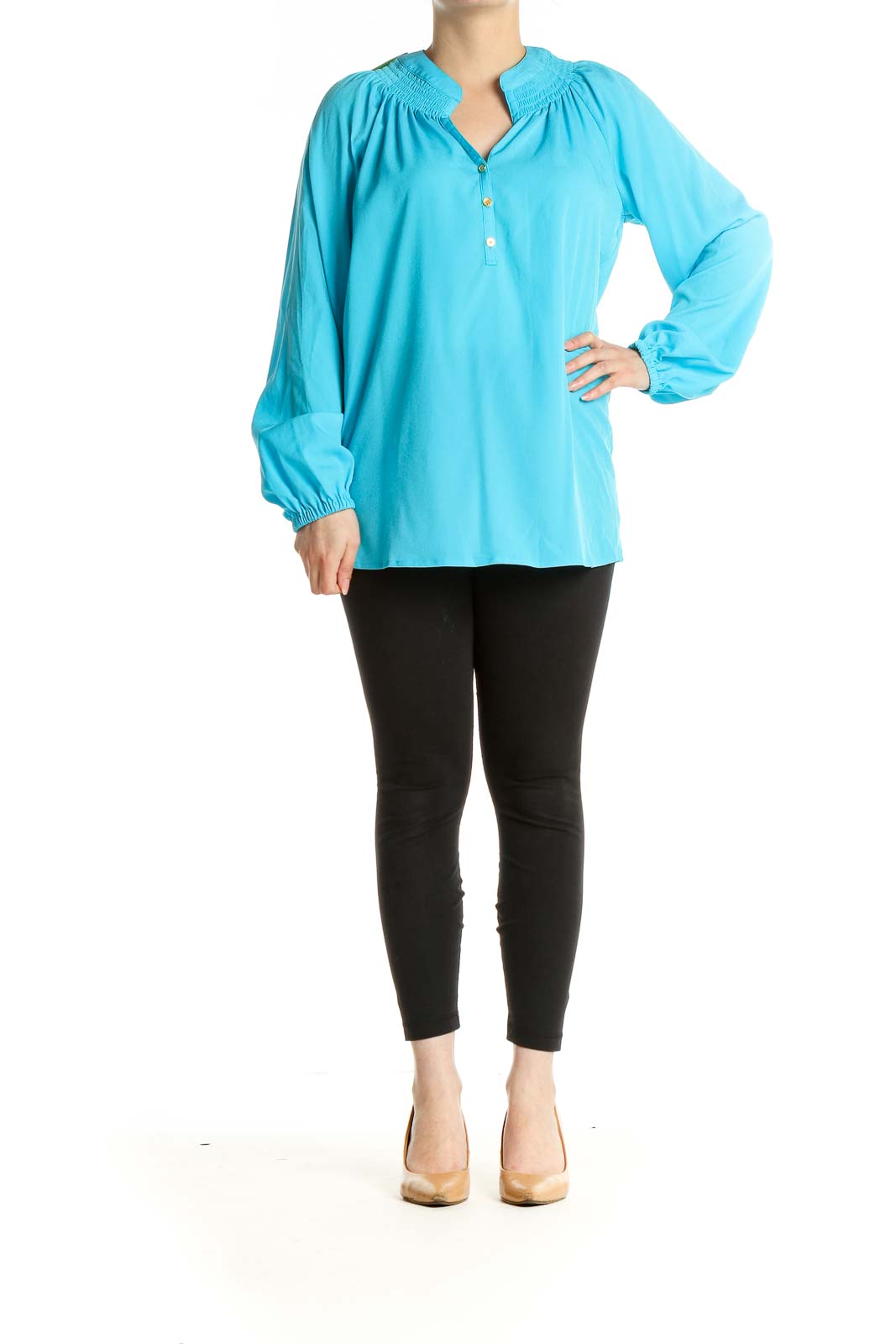 Blue Solid All Day Wear Blouse