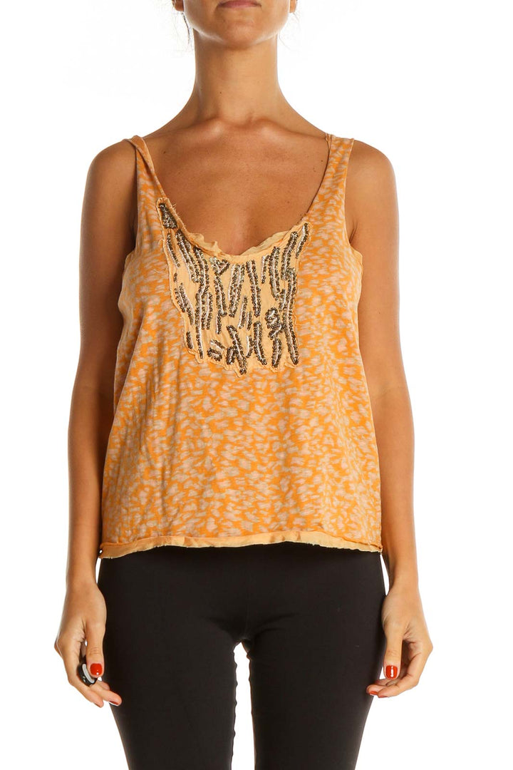 Orange Textured Top