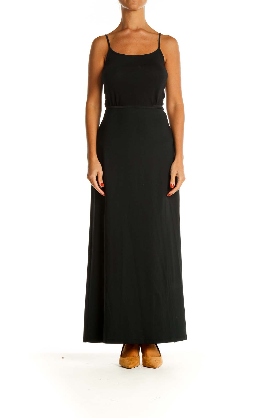 Black Solid Brunch A-Line Skirt