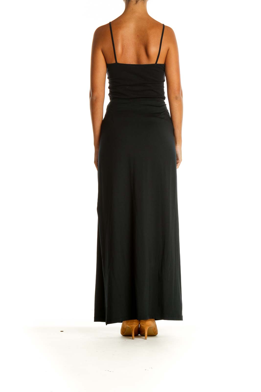 Black Solid Brunch A-Line Skirt