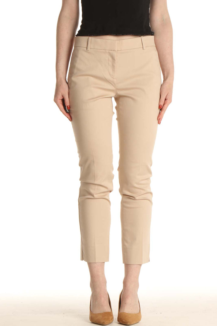 Beige Casual Trousers