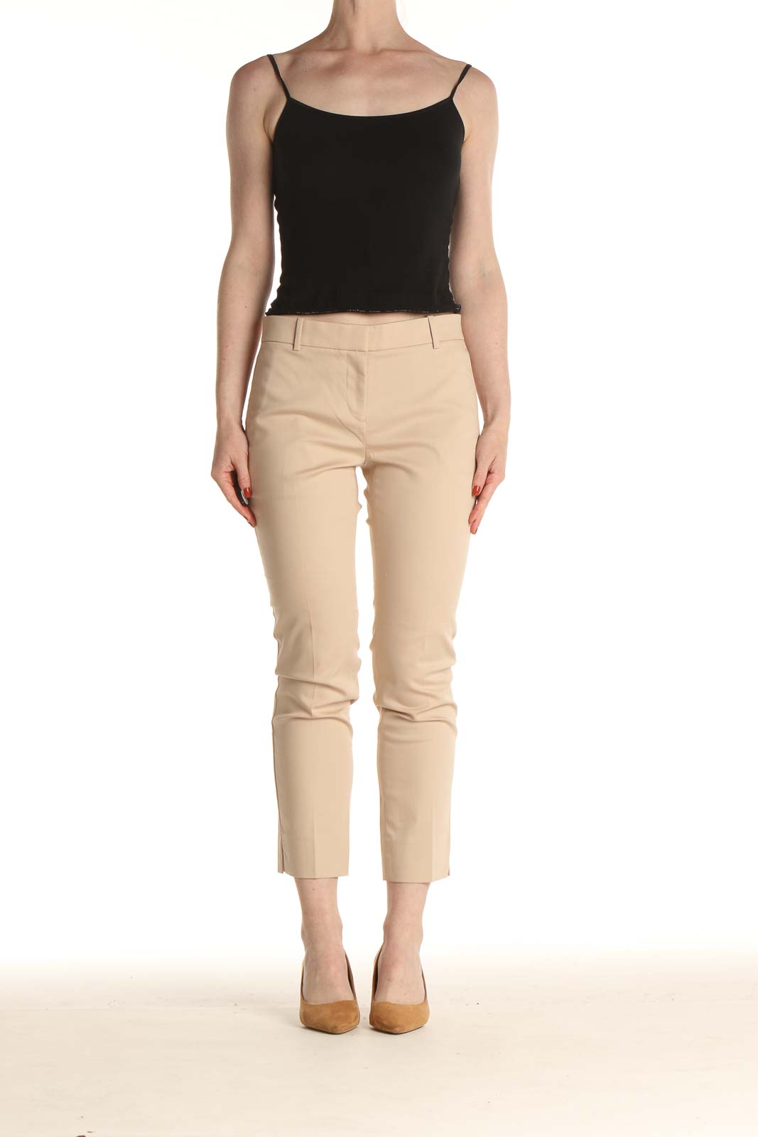 Beige Casual Trousers