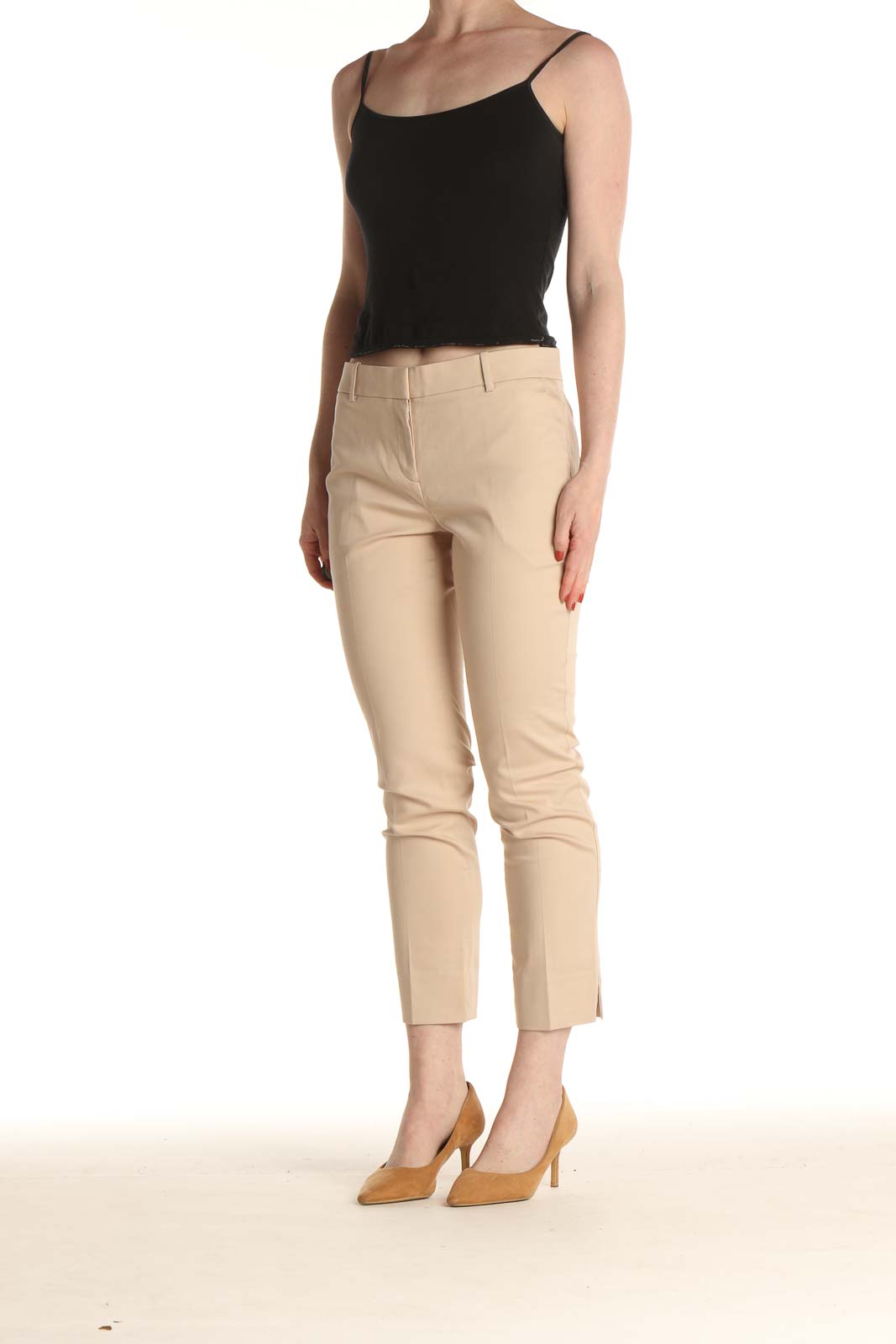 Beige Casual Trousers