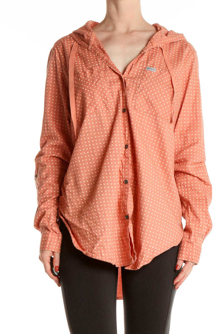 Orange Polka Dot Activewear Shirt