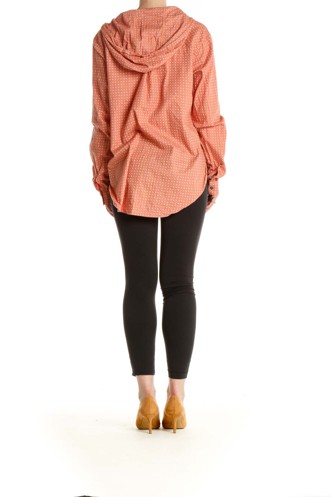 Orange Polka Dot Activewear Shirt