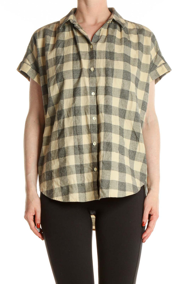 Yellow Checkered Casual Shirt