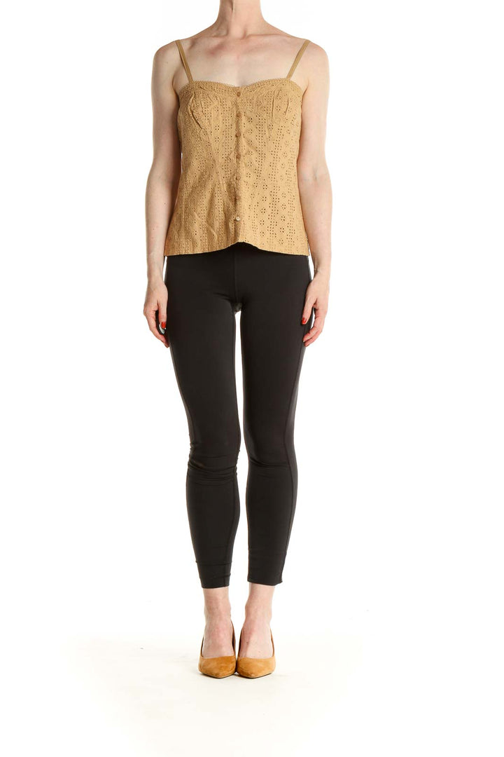 Beige Textured Top