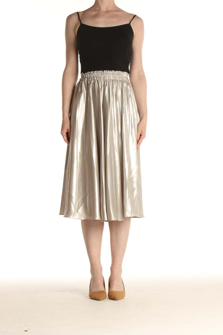 Gray Party Flared Skirt