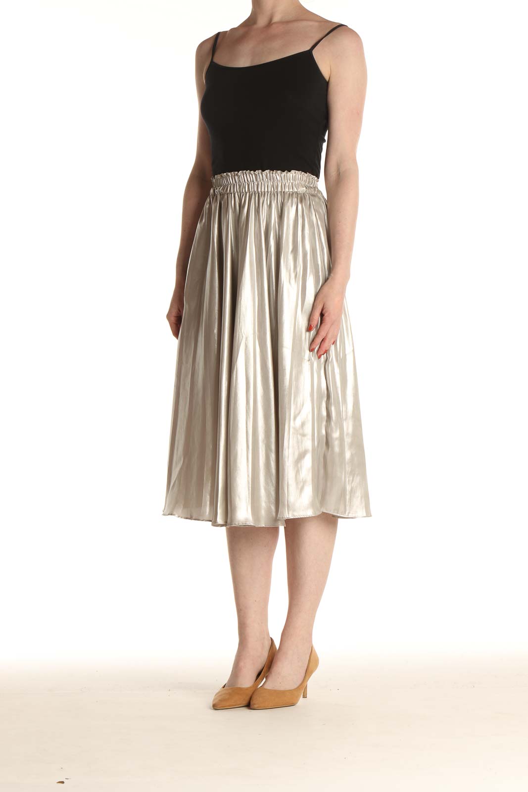 Gray Party Flared Skirt