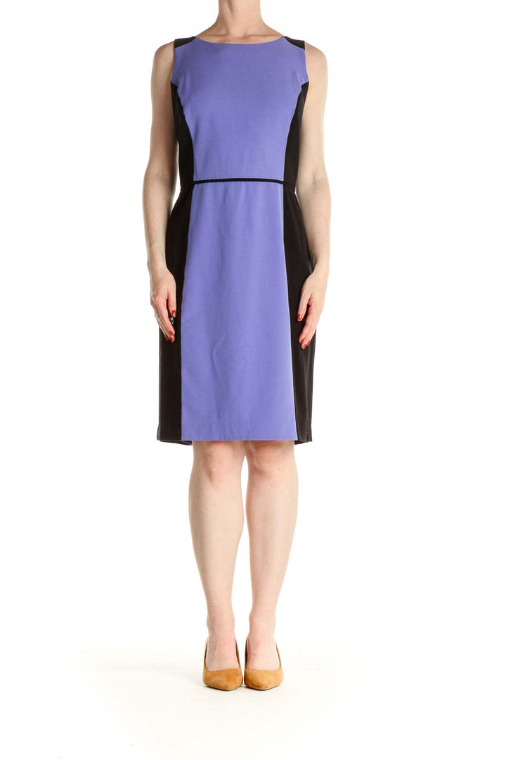 Purple Solid Classic Dress