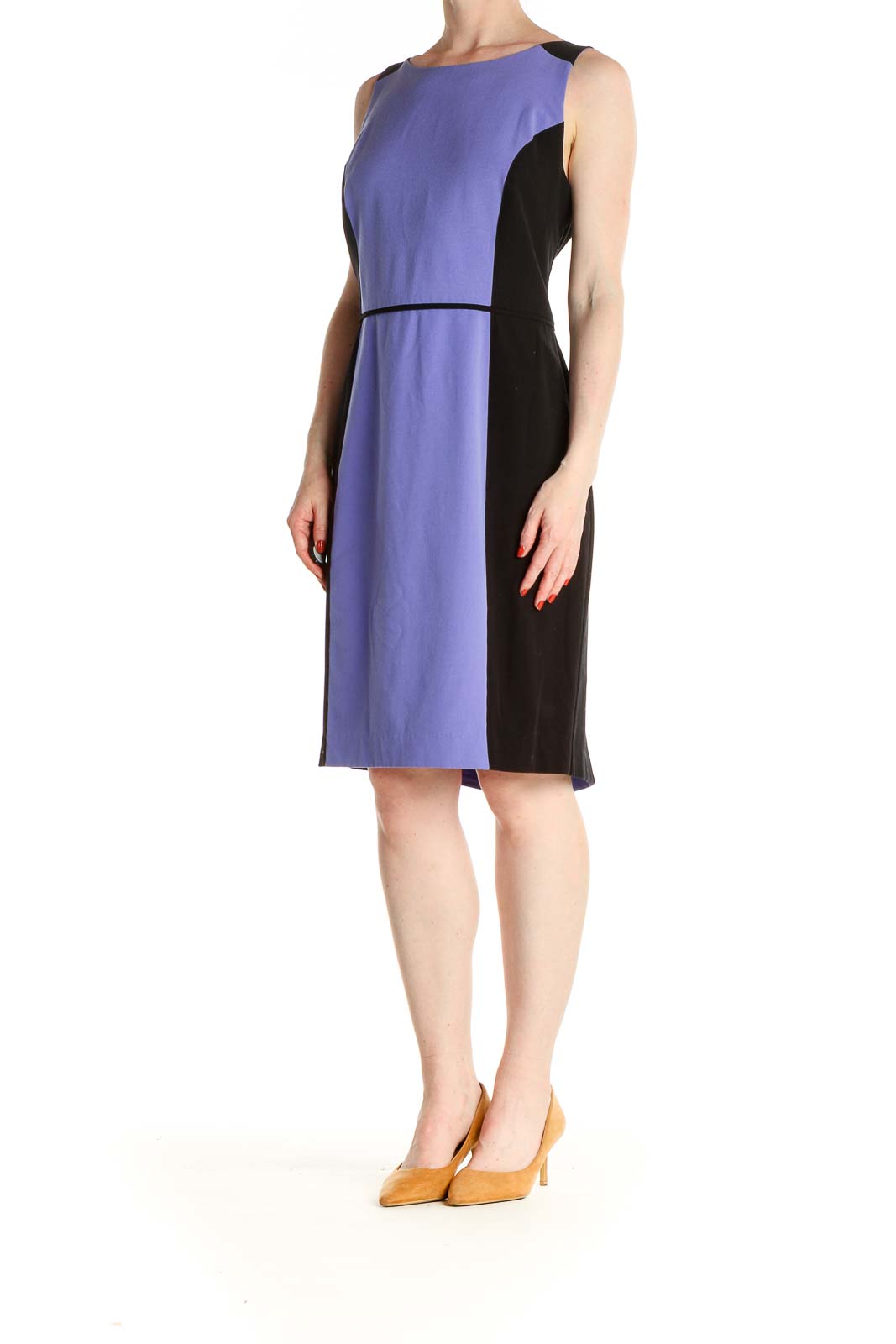 Purple Solid Classic Dress