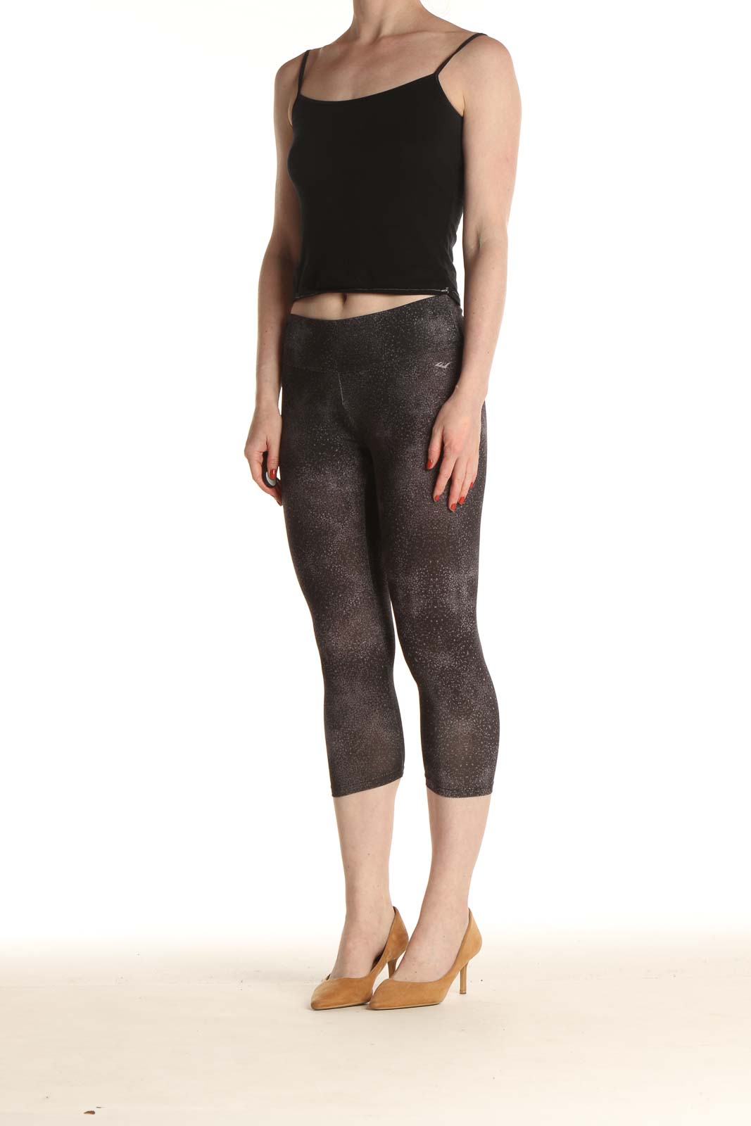 Gray Printed Activewear Leggings