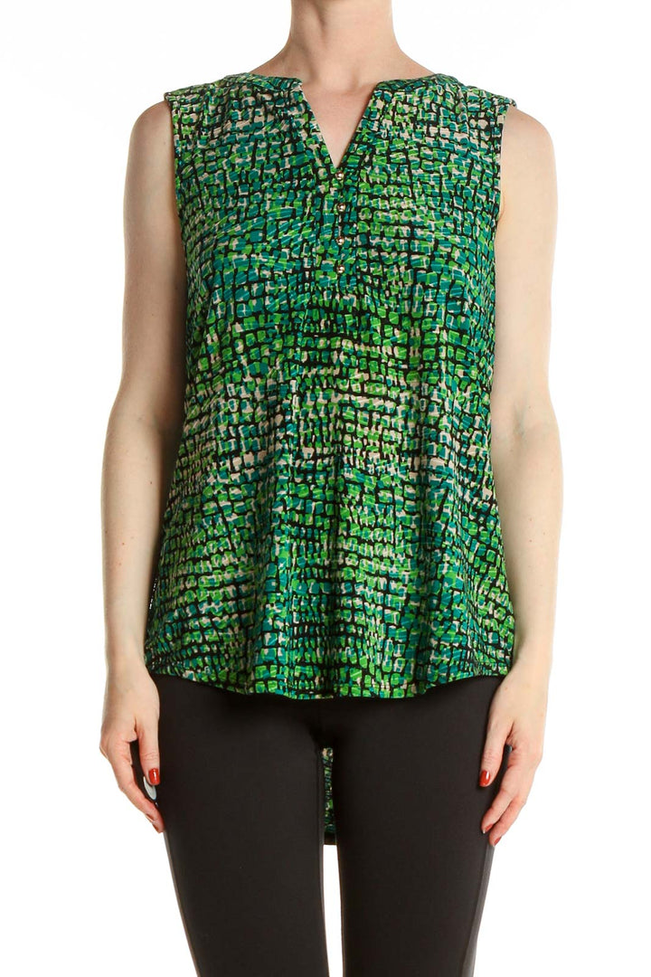 Green Printed Blouse