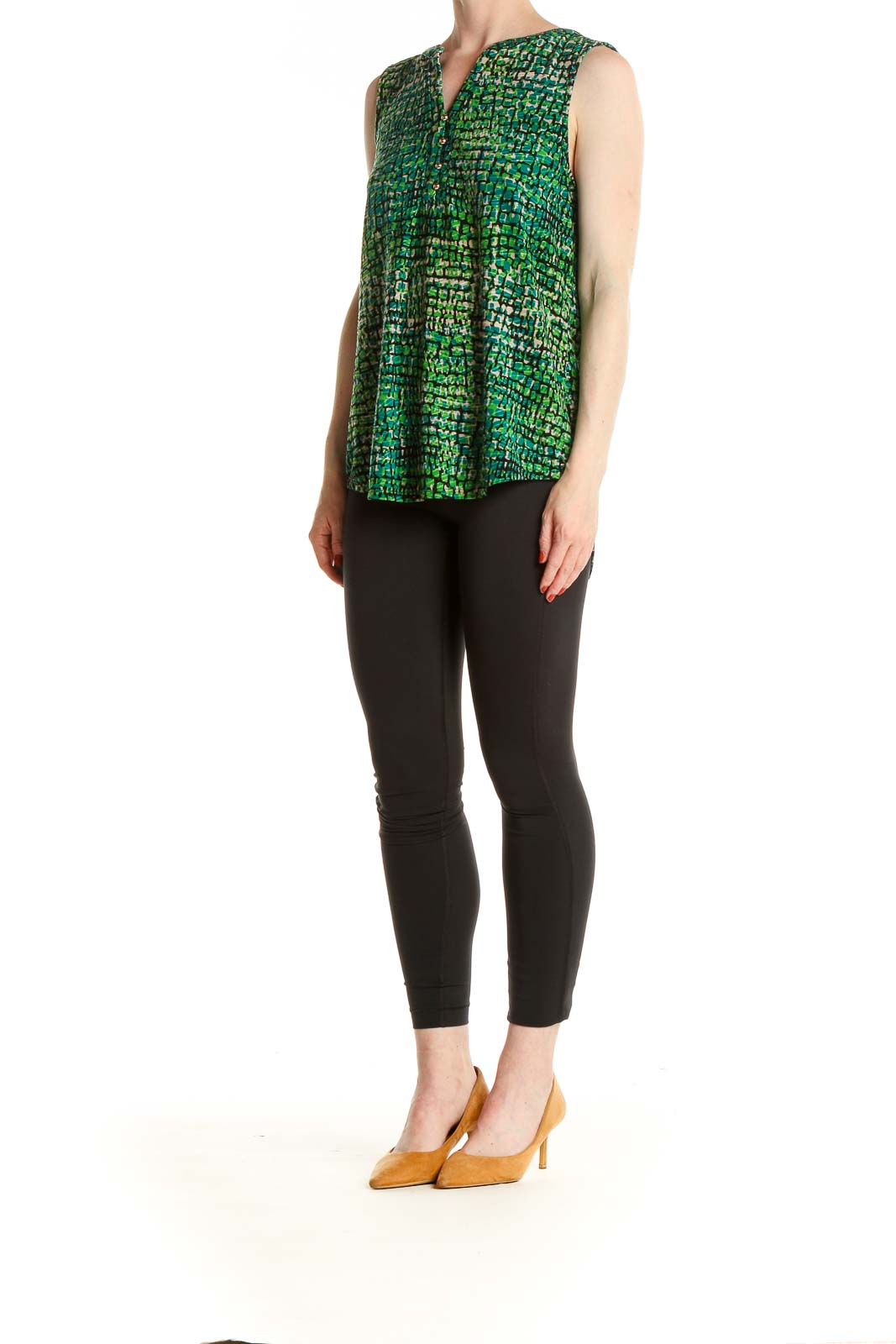 Green Printed Blouse