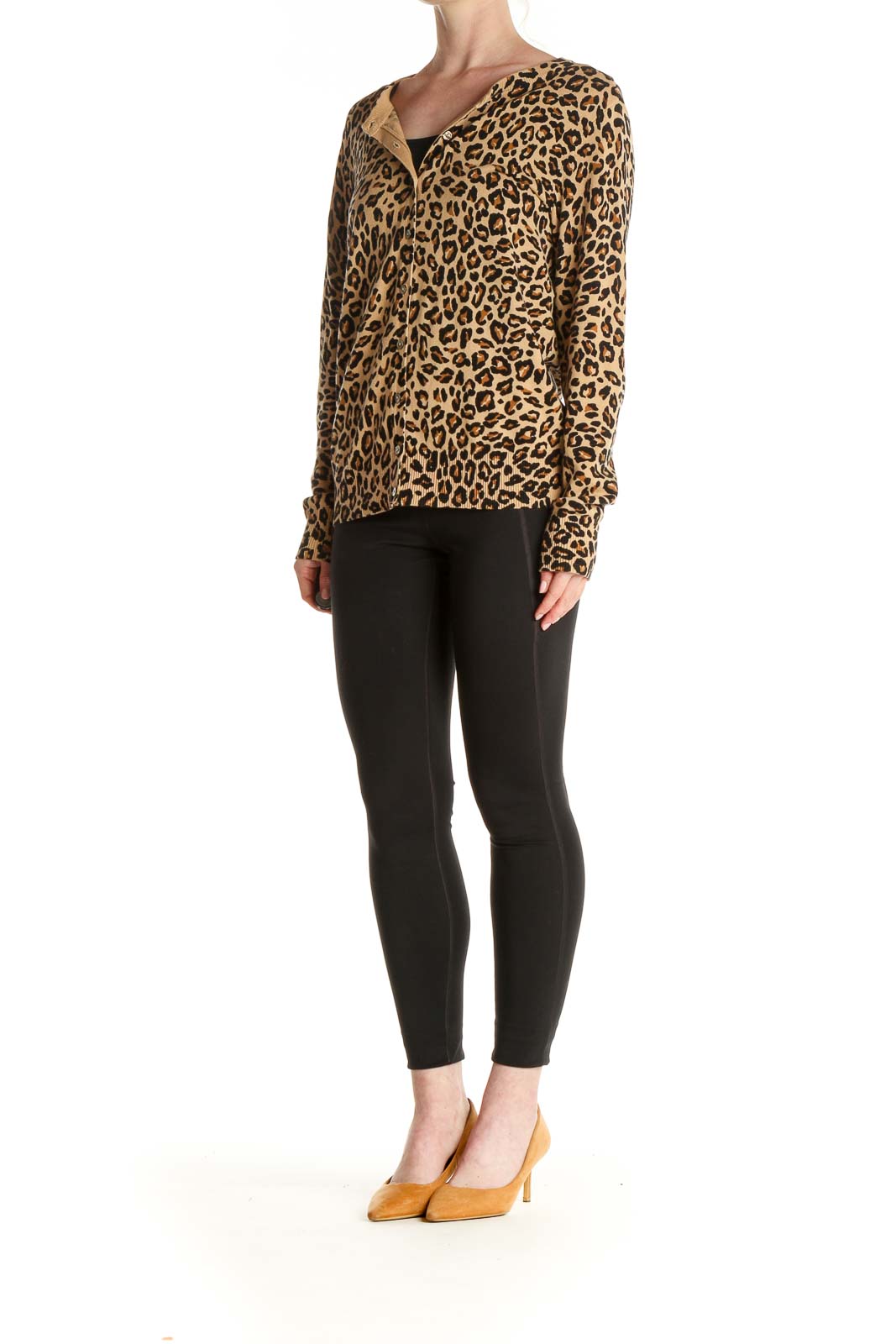 Beige Animal Print Cardigan