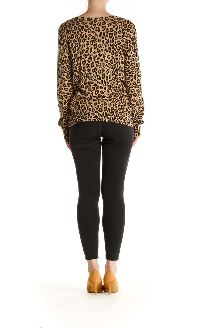 Beige Animal Print Cardigan