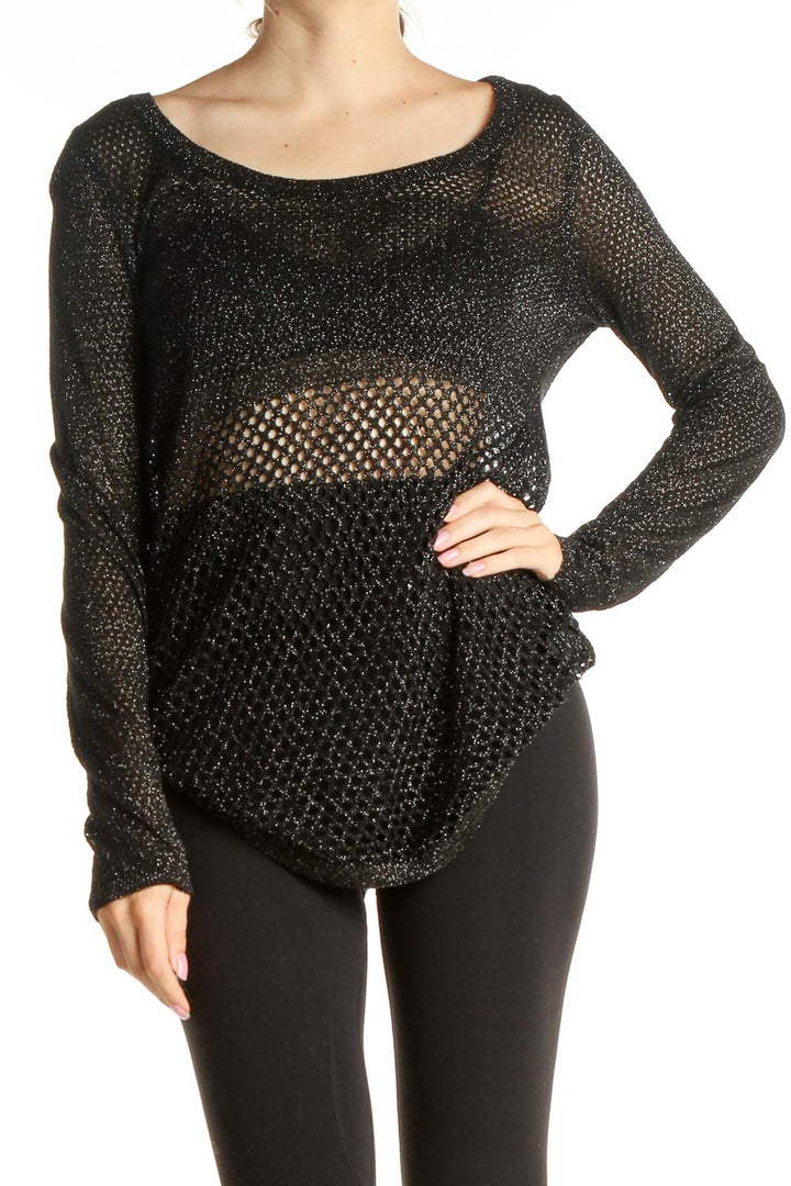 Black Punk Shimmer Top