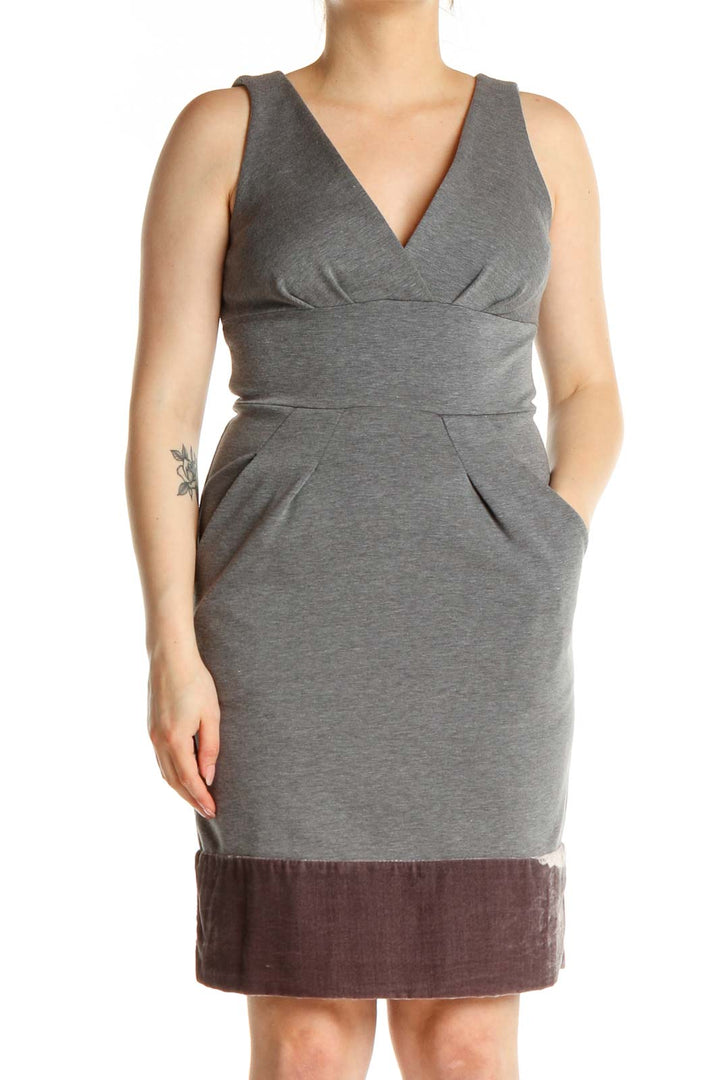 Gray Classic Sheath Dress