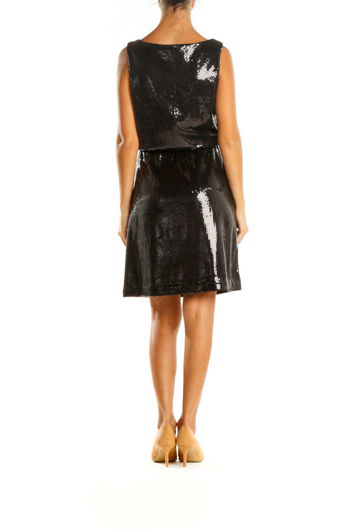 Black Sequin Cocktail Fit & Flare Dress