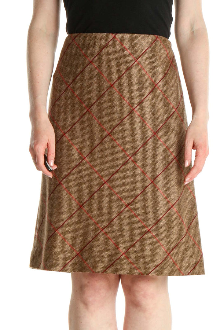 Brown Brunch A-Line Skirt