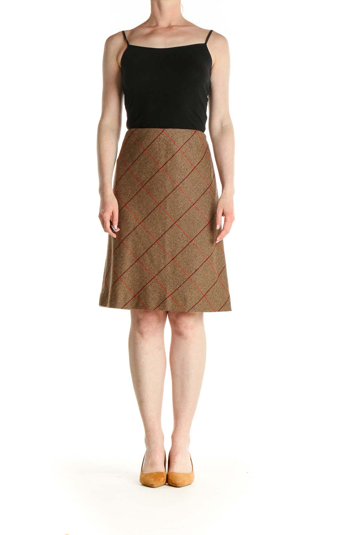 Brown Brunch A-Line Skirt