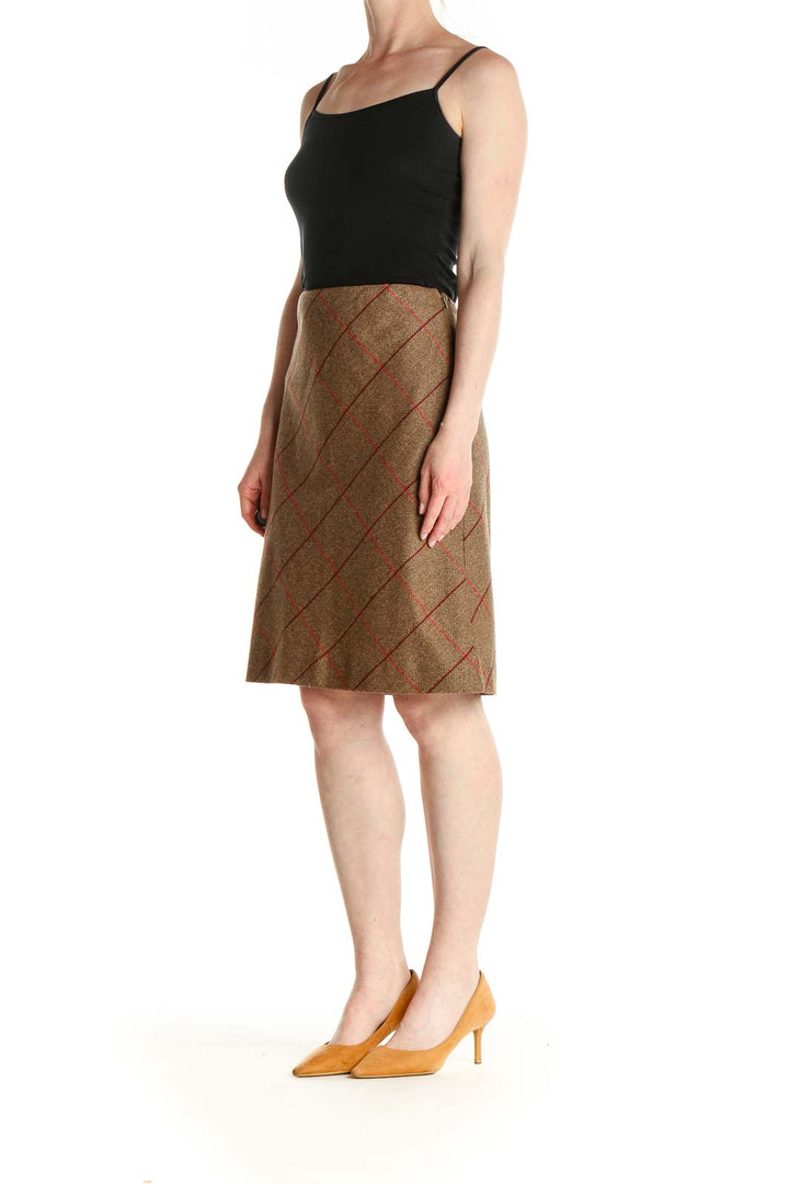 Brown Brunch A-Line Skirt