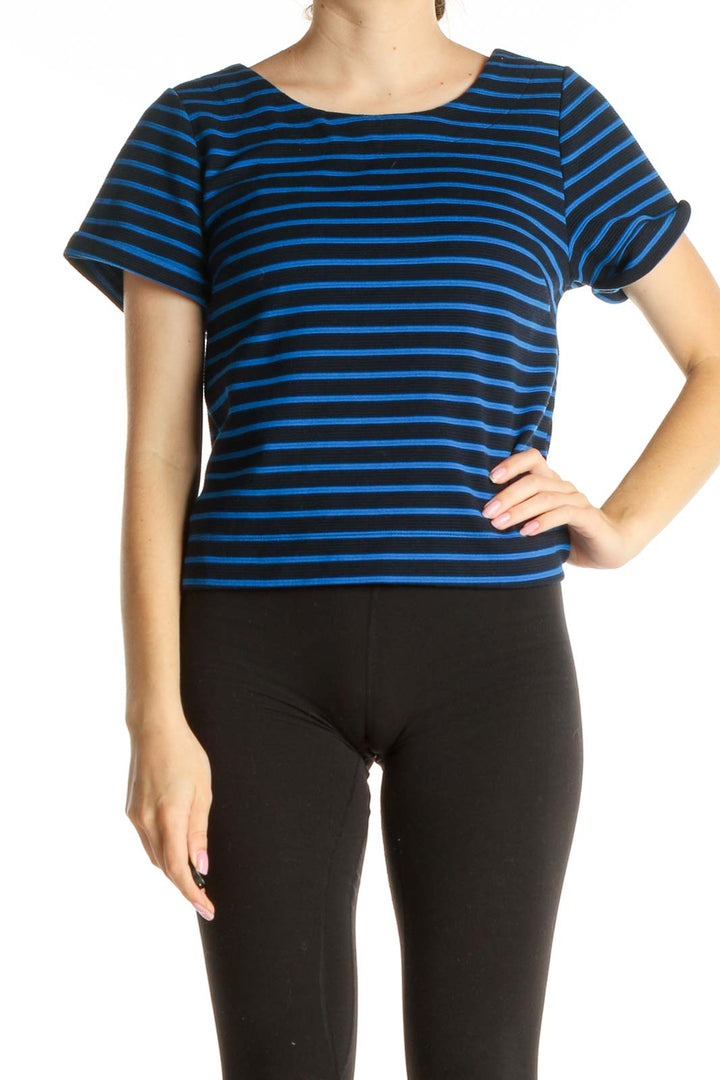 Blue Striped All Day Wear T-Shirt