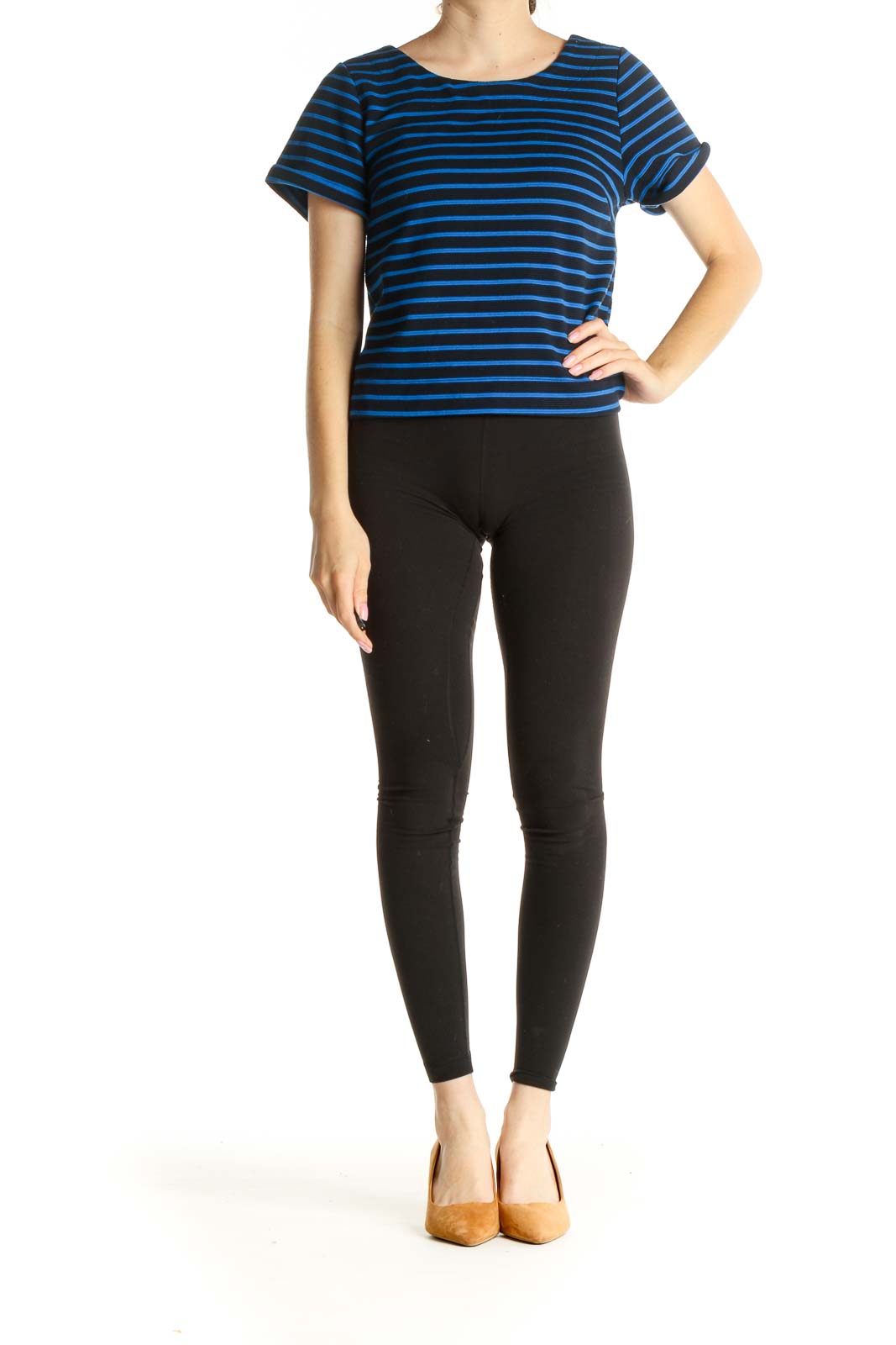 Blue Striped All Day Wear T-Shirt